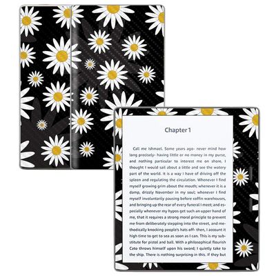 MightySkins Carbon Fiber Skin for Amazon Kindle Oasis 7" (9th Gen) - Daisies | Protective, Durable Textured Carbon Fiber Finish | Easy to Apply, Remove, and Change Styles | Made in The USA