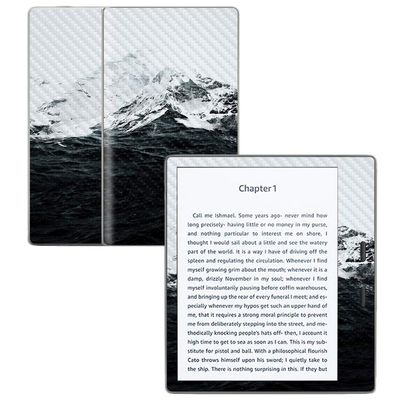 MightySkins Carbon Fiber Skin for Amazon Kindle Oasis 7" (9th Gen) - Mountain Waves | Protective, Durable Textured Carbon Fiber Finish | Easy to Apply, Remove, and Change Styles | Made in The USA