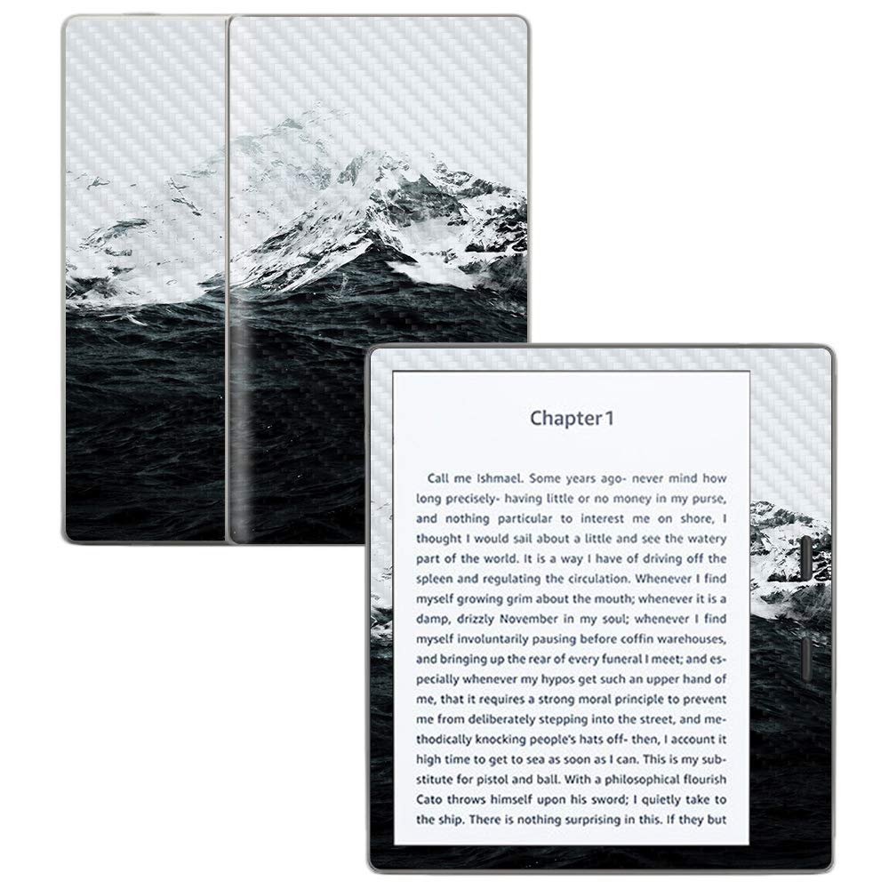 MightySkins Carbon Fiber Skin for Amazon Kindle Oasis 7" (9th Gen) - Mountain Waves | Protective, Durable Textured Carbon Fiber Finish | Easy to Apply, Remove, and Change Styles | Made in The USA