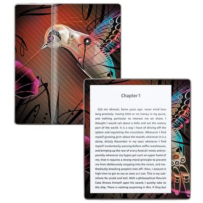 MightySkins Carbon Fiber Skin for Amazon Kindle Oasis 7" (9th Gen) - Cyborg Nature | Protective, Durable Textured Carbon Fiber Finish | Easy to Apply, Remove, and Change Styles | Made in The USA
