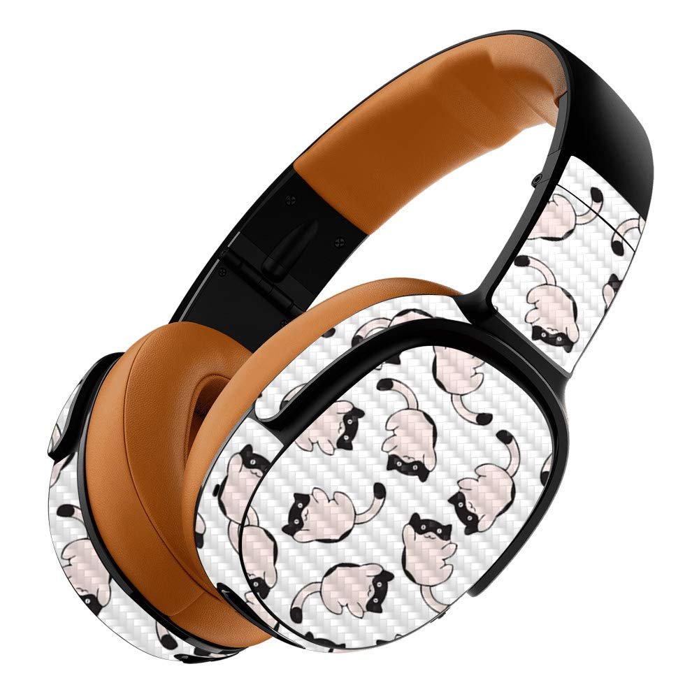 MightySkins Carbon Fiber Skin for Skullcandy Crusher 360 Wireless - Raining Cats | Protective, Durable Textured Carbon Fiber Finish | Easy to Apply, Remove, and Change Styles | Made in The USA, Model Number: CF-SKCR360-Raining Cats