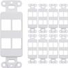 10 Pack Keystone Wall Plate 4 Port, White Decorator Insert Cover for Ethernet, HDMI, Coax, Cat6 Cat5, RJ45, Home & Office Installations view 1