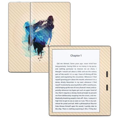 MightySkins Carbon Fiber Skin for Amazon Kindle Oasis 7" (9th Gen) - Lone Wolf | Protective, Durable Textured Carbon Fiber Finish | Easy to Apply, Remove, and Change Styles | Made in The USA
