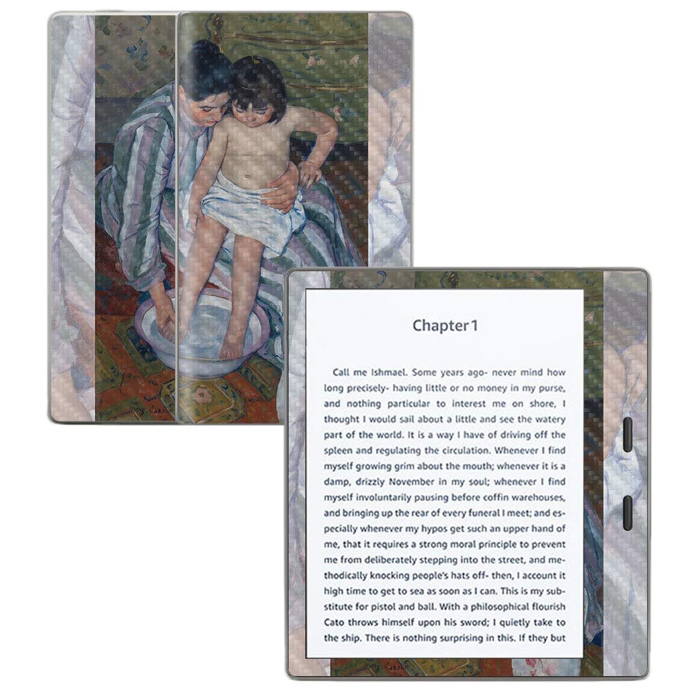 MightySkins Carbon Fiber Skin for Amazon Kindle Oasis 7" (9th Gen) - The Childs Bath | Protective, Durable Textured Carbon Fiber Finish | Easy to Apply, Remove, and Change Styles | Made in The USA
