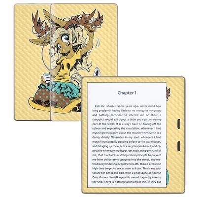 MightySkins Carbon Fiber Skin for Amazon Kindle Oasis 7" (9th Gen) - Jacakalope | Protective, Durable Textured Carbon Fiber Finish | Easy to Apply, Remove, and Change Styles | Made in The USA
