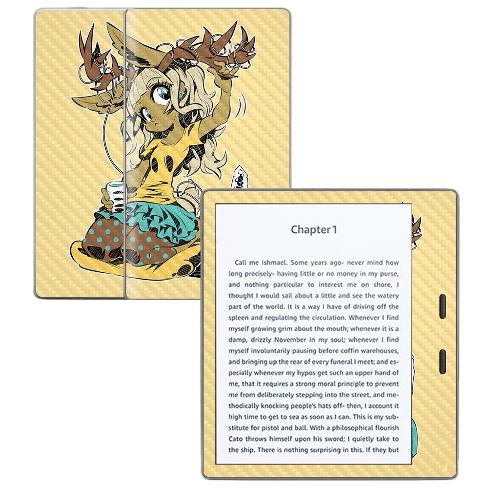 MightySkins Carbon Fiber Skin for Amazon Kindle Oasis 7" (9th Gen) - Jacakalope | Protective, Durable Textured Carbon Fiber Finish | Easy to Apply, Remove, and Change Styles | Made in The USA