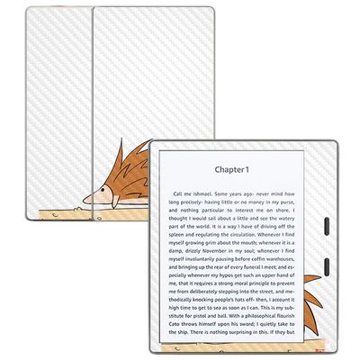 MightySkins Carbon Fiber Skin for Amazon Kindle Oasis 7" (9th Gen) - Hedgehog Sketch | Protective, Durable Textured Carbon Fiber Finish | Easy to Apply, Remove, and Change Styles | Made in The USA