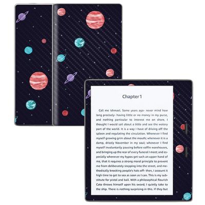 MightySkins Carbon Fiber Skin for Amazon Kindle Oasis 7" (9th Gen) - Bright Night Sky | Protective, Durable Textured Carbon Fiber Finish | Easy to Apply, Remove, and Change Styles | Made in The USA