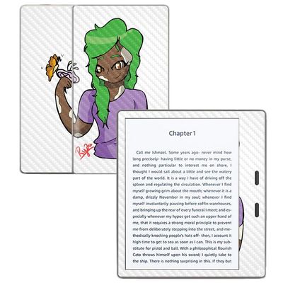 MightySkins Carbon Fiber Skin for Amazon Kindle Oasis 7" (9th Gen) - Butterfly Friend | Protective, Durable Textured Carbon Fiber Finish | Easy to Apply, Remove, and Change Styles | Made in The USA