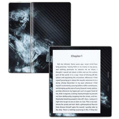 MightySkins Carbon Fiber Skin for Amazon Kindle Oasis 7" (9th Gen) - Ghost of A Soldier | Protective, Durable Textured Carbon Fiber Finish | Easy to Apply, Remove, and Change Styles | Made in The USA