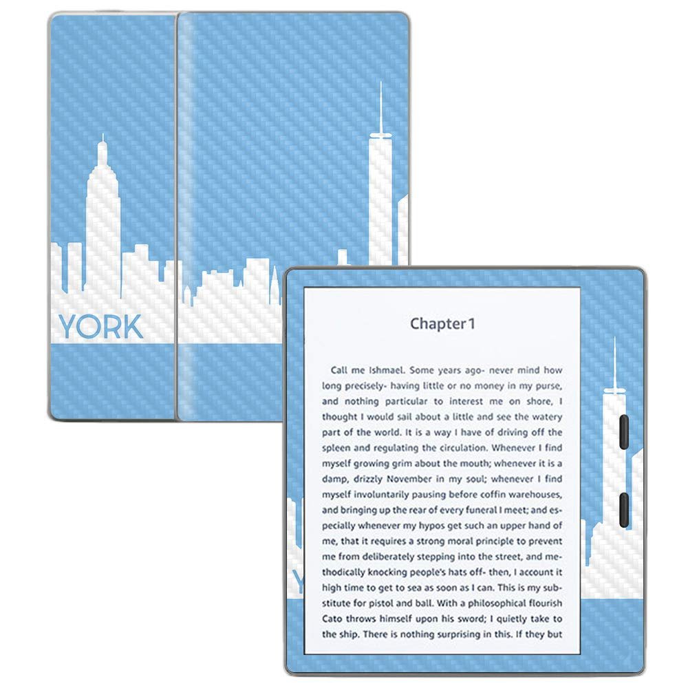MightySkins Carbon Fiber Skin for Amazon Kindle Oasis 7" (9th Gen) - New York | Protective, Durable Textured Carbon Fiber Finish | Easy to Apply, Remove, and Change Styles | Made in The USA
