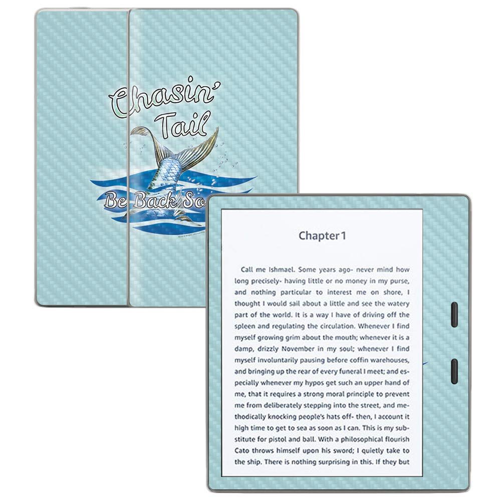 MightySkins Carbon Fiber Skin for Amazon Kindle Oasis 7" (9th Gen) - Chasin Tail | Protective, Durable Textured Carbon Fiber Finish | Easy to Apply, Remove, and Change Styles | Made in The USA