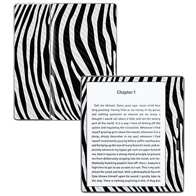 MightySkins Carbon Fiber Skin for Amazon Kindle Oasis 7" (9th Gen) - Black Zebra | Protective, Durable Textured Carbon Fiber Finish | Easy to Apply, Remove, and Change Styles | Made in The USA, Model Number: CF-AMKOA7-Black Zebra
