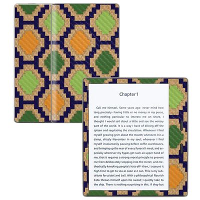 MightySkins Carbon Fiber Skin for Amazon Kindle Oasis 7" (9th Gen) - Aztec Tile | Protective, Durable Textured Carbon Fiber Finish | Easy to Apply, Remove, and Change Styles | Made in The USA