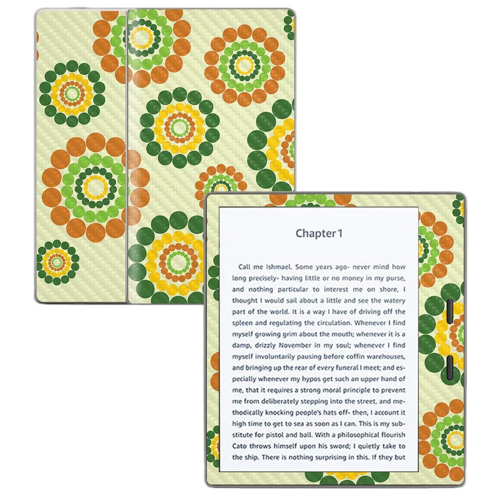 MightySkins Carbon Fiber Skin for Amazon Kindle Oasis 7" (9th Gen) - Hippie Flowers | Protective, Durable Textured Carbon Fiber Finish | Easy to Apply, Remove, and Change Styles | Made in The USA