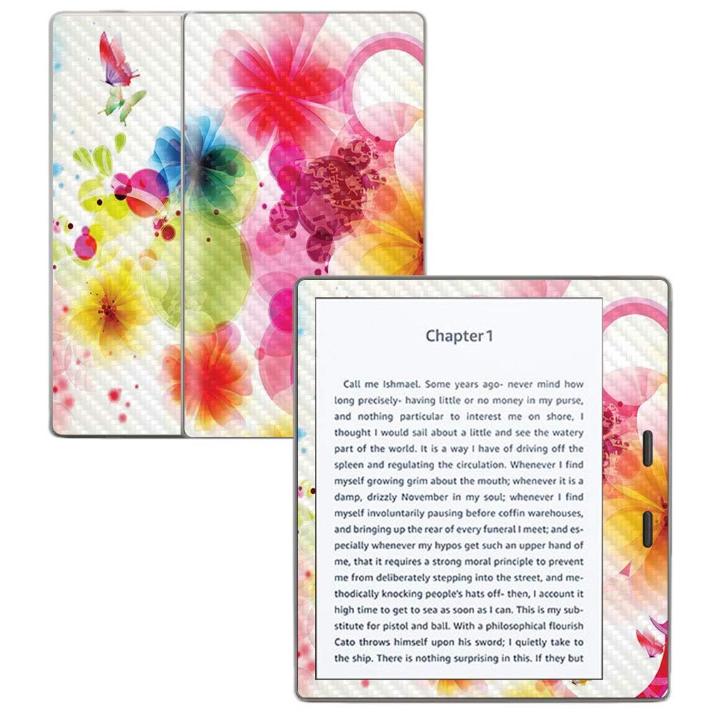 MightySkins Carbon Fiber Skin for Amazon Kindle Oasis 7" (9th Gen) - Pollinate | Protective, Durable Textured Carbon Fiber Finish | Easy to Apply, Remove, and Change Styles | Made in The USA