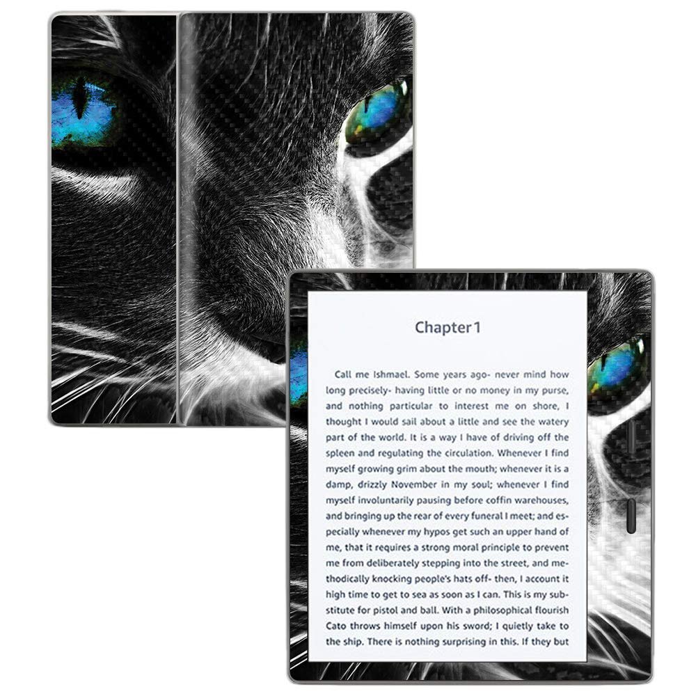 MightySkins Carbon Fiber Skin for Amazon Kindle Oasis 7" (9th Gen) - Cat | Protective, Durable Textured Carbon Fiber Finish | Easy to Apply, Remove, and Change Styles | Made in The USA
