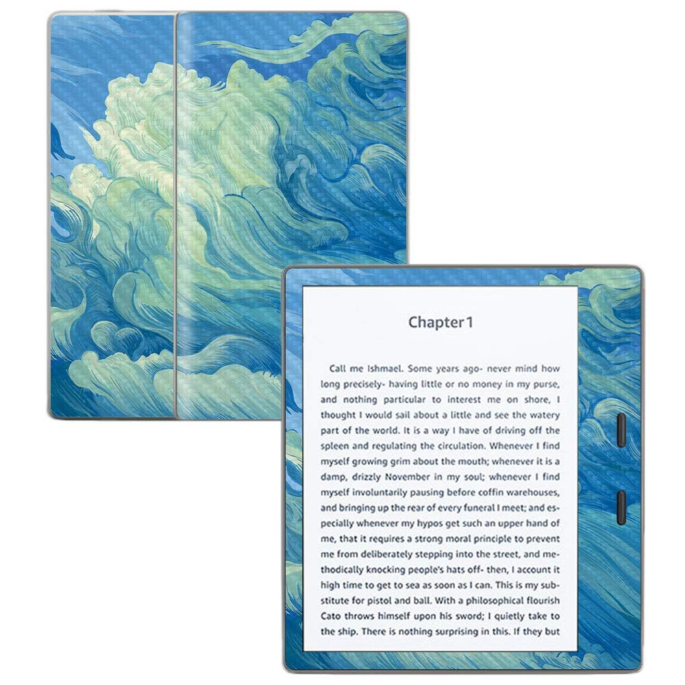 MightySkins Carbon Fiber Skin for Amazon Kindle Oasis 7" (9th Gen) - Visionary | Protective, Durable Textured Carbon Fiber Finish | Easy to Apply, Remove, and Change Styles | Made in The USA
