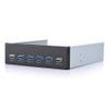 ASHATA 19 pin to 4 USB3.0 + 2 USB2.0 6 Interface Metal Front Panel USB Hub Audio Front Panel High Speed Data , Black view 1