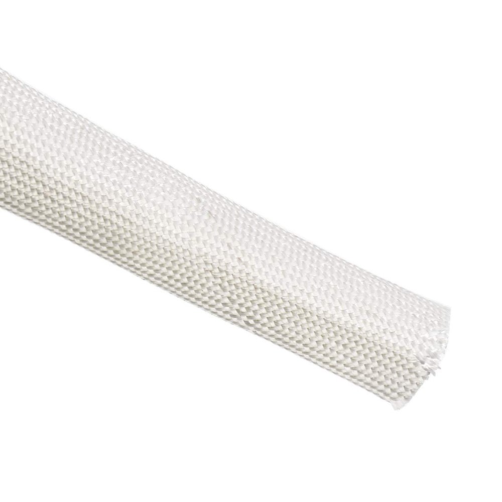 uxcell Insulation Braid Sleeving, 16.4Ft-16mm High TEMP Fiberglass Sleeve White