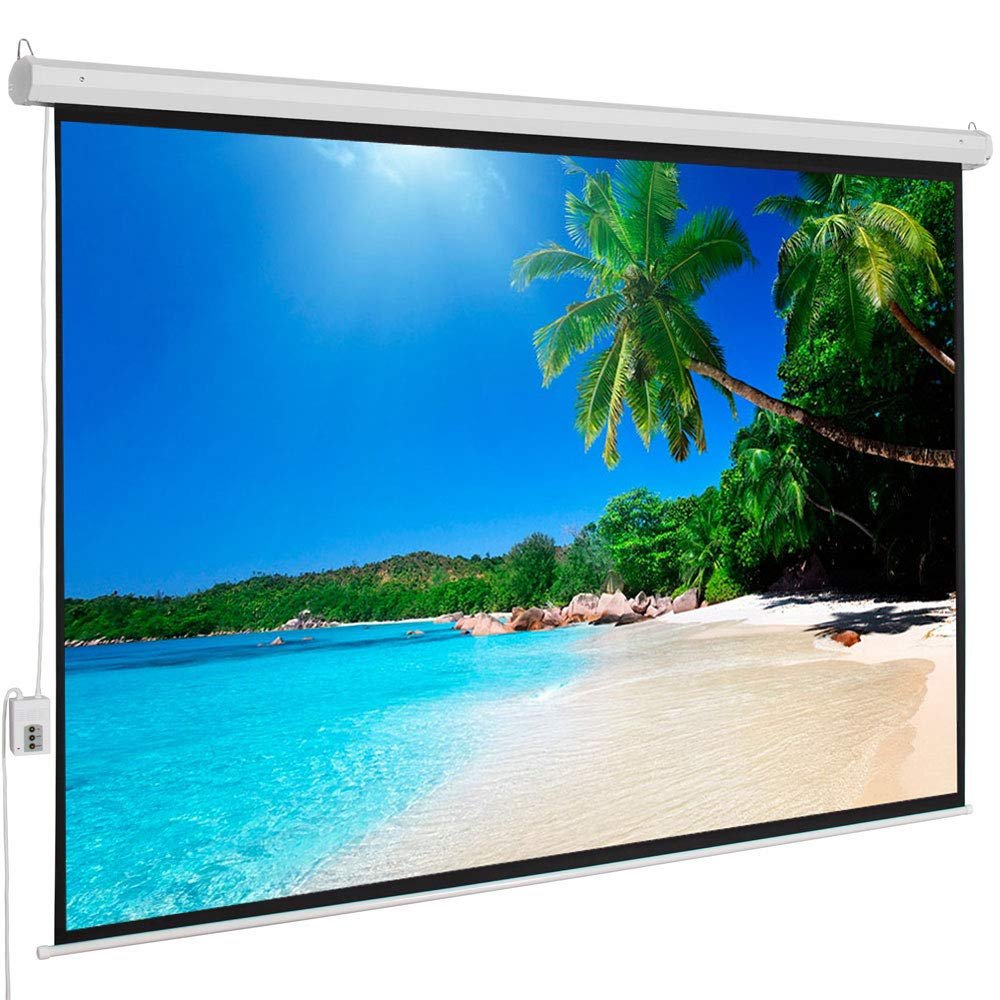 Leadzm 100 Inch Electric Motorized Projection Screen 4:3 HD Wrinkle-Free Projector Screen with Remote Control (Matte White 100" 4:3 80" x 60")