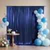 SquarePie Sequin Backdrop Not See Through Thick Stain Background for Photography Glitter Curtain Party 7FT x 7FT Navy Blue view 1