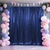 SquarePie Sequin Backdrop Not See Through Thick Stain Background for Photography Glitter Curtain Party 7FT x 7FT Navy Blue view 2