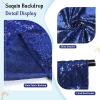 SquarePie Sequin Backdrop Not See Through Thick Stain Background for Photography Glitter Curtain Party 7FT x 7FT Navy Blue view 3