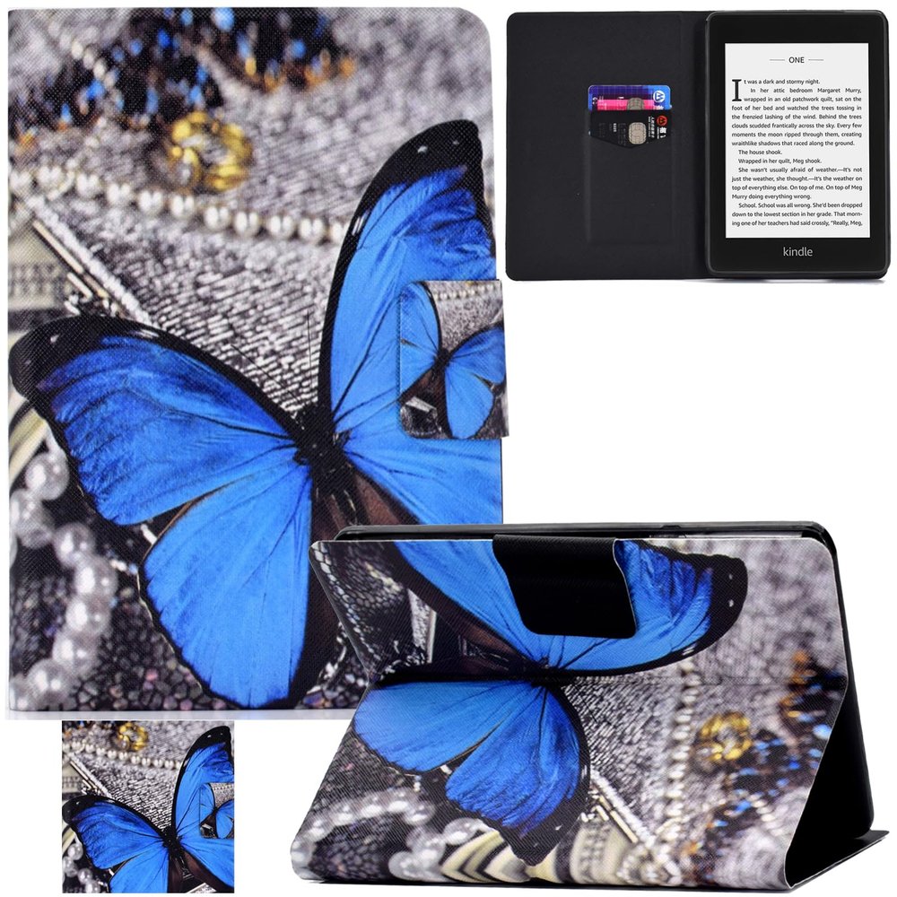 Artyond Case for Kindle Paperwhite 10th Generation 2018, Lightweight Slim Folio Cover with Auto Wake/Sleep Protective Case for Amazon Kindle Paperwhite 10th Generation 2018 Release, Blue Butterfly