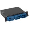 ICC Fiber Optic MPO Cassette LGX Compatible, 24 Fiber OS2 LC to MPO Module, 9/125 Singlemode, Blue Adapters, Black, 1-Pack view 1