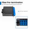 ICC Fiber Optic MPO Cassette LGX Compatible, 24 Fiber OS2 LC to MPO Module, 9/125 Singlemode, Blue Adapters, Black, 1-Pack view 3