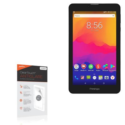 BoxWave Screen Protector Compatible with Prestigio Wize 3437 4G - ClearTouch Anti-Glare (2-Pack), Anti-Fingerprint Matte Film Skin