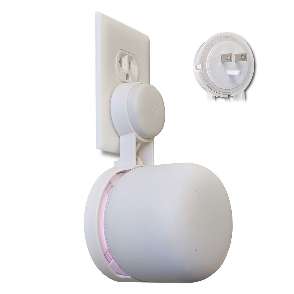 Nest WiFi Point Genie: The Simplest Lowest Profile Outlet Holder Mount for Google Nest WiFi Point | Reinforced Support | Great Sound | Open Access | No Messy Screws! (1-Pack)