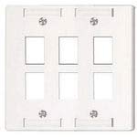 45-5657, Connector Accessories Multi Media Wall Plate Dual Gang Base 6 Port White (10 Items)