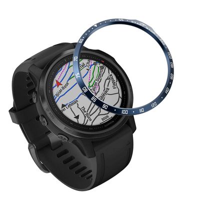 DKEnjoy Stainless Steel Bezel Ring Adhesive Cover Anti Scratch Dial Protector Compatible for Garmin Fenix 6S/Fenix 6S Pro/Fenix 6S Sapphire Smartwatch (A-Blue)