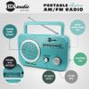 Radio Teal/Silver Premium Home Vintage Portable Retro Radio Classic AM/FM Radio with Built in Speakers + Headphone Jack view 3