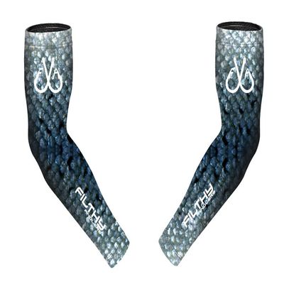 Filthy Anglers Fishing UV Sun Protection Sleeves UPF 50+ Arm Protection (L/XL, Blue Scales)