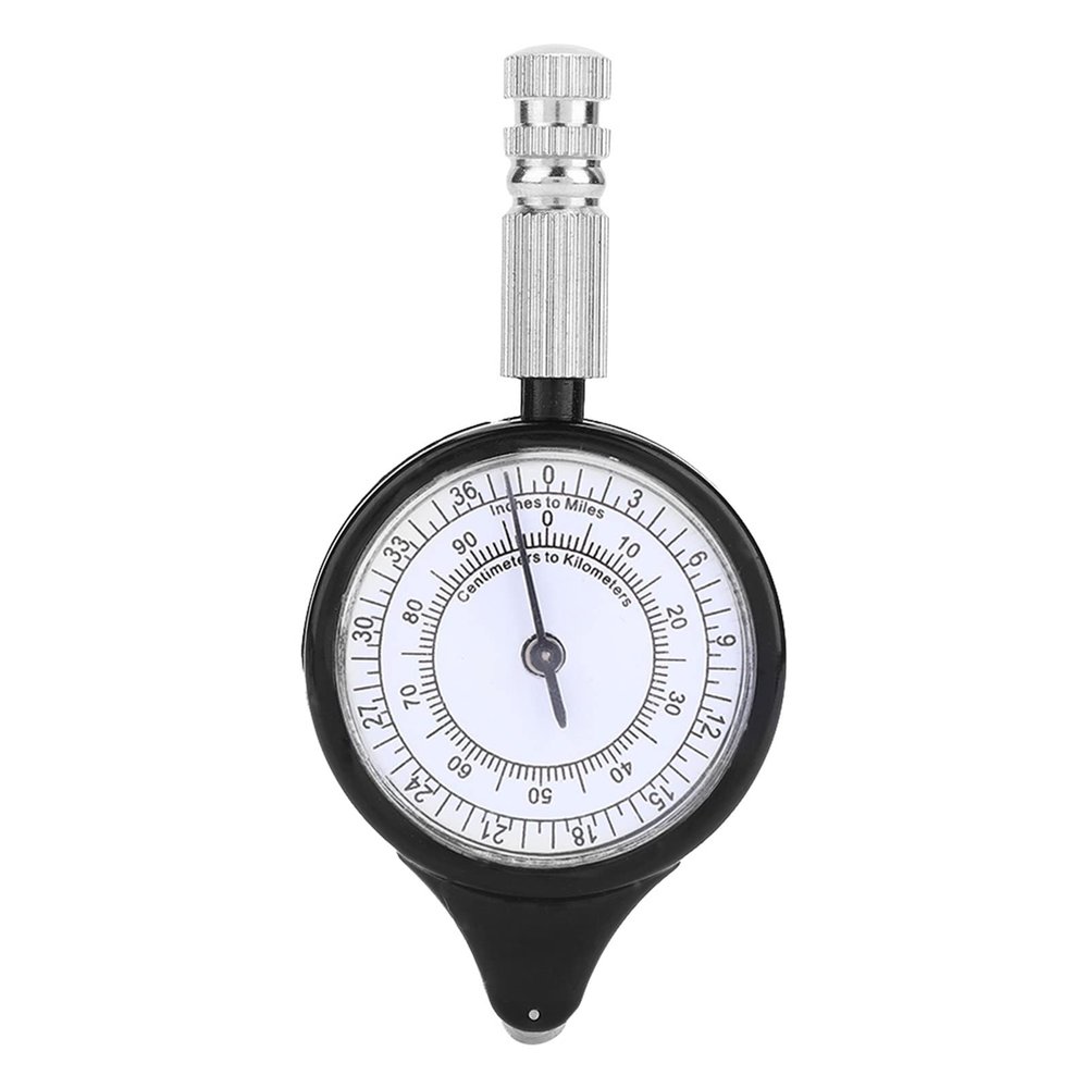 Alomejor Map Distance Measuring Tool, Aluminium Alloy and ABS, Portable, Lightweight, Rainproof, for Outdoor Activities, Camping, Hiking, 9.5 x 4.5 x 1.3cm