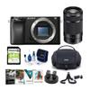 Sony Alpha a6100 APS-C Mirrorless ILC (Body Only) Bundle with 55-210mm f/4.5-6.3 Lens and Soft Case Bundle (8 Items) view 1