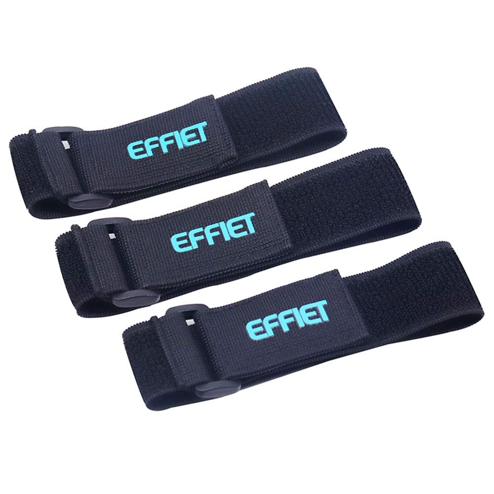 3 Packs Elastic Hook and Loop Cinch Straps for Car Visor Glasses Holder, EFFIET Adjustable Storage Strap Extension Cord Wrap Magic Securing Organizer for Camping Gear, Yoga Mat, Knee Pad Strap