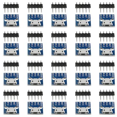 WMYCONGCONG 20 PCS Micro USB Power Adapter 5-Pin Board 2.54mm 5V Breakout Module with Male Pin Header