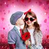 RUINI Valentine's Photography Backdrop Red Hearts Love Theme Shiny Sparkling Bokeh Party Decorations Banner (Not Glitter) 5x7FT view 3
