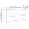 vidaXL Solid Pinewood Corner TV Stand - Scandinavian Style, White and Natural Wood Color - with 2 Drawers and Open Compartment - 36.6"x19.3"x19.3" view 3