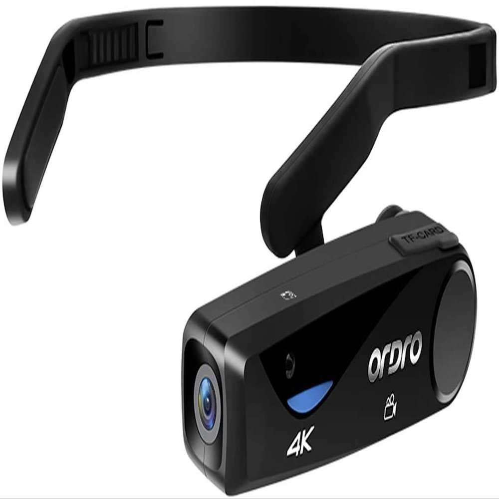 ORDRO Camcorder 4K Head Mounted Camera EP6 Wearable Video Camera FHD 1080P 60FPS Vlog Video Recorder WiFi Hands-Off Camera Webcam (32GB Memory Card Included)