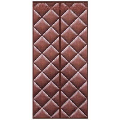 WUZMING Magnets Screen Door Winter Thicken Thermal Insulated Door Curtain Windproof Keep Warm Easy to Install Bedroom Air-Conditioned Room, 51 Sizes (Color : Brown, Size : 90230cm)