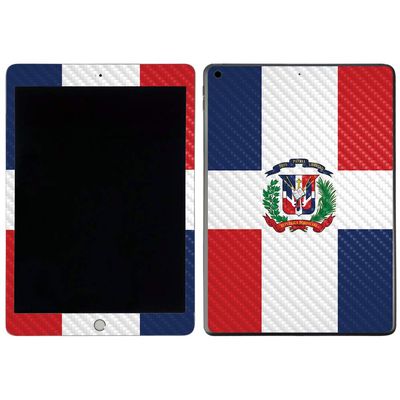 MightySkins Carbon Fiber Skin for Apple iPad 7th Gen. (10.2" 2019) - Dominican Flag | Protective, Durable Textured Carbon Fiber Finish | Easy to Apply, Remove, and Change Styles | Made in The USA