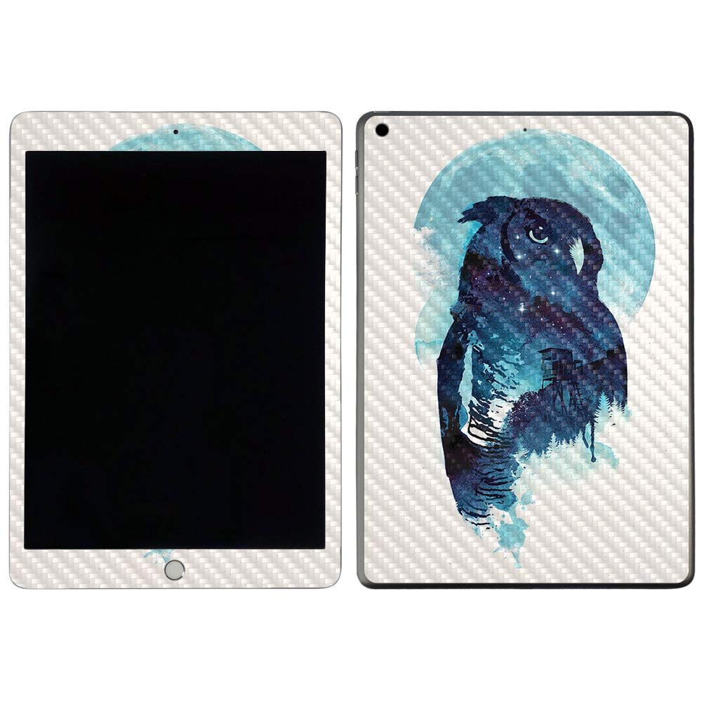 MightySkins Carbon Fiber Skin for Apple iPad 7th Gen. (10.2" 2019) - Midnight Owl | Protective, Durable Textured Carbon Fiber Finish | Easy to Apply, Remove, and Change Styles | Made in The USA