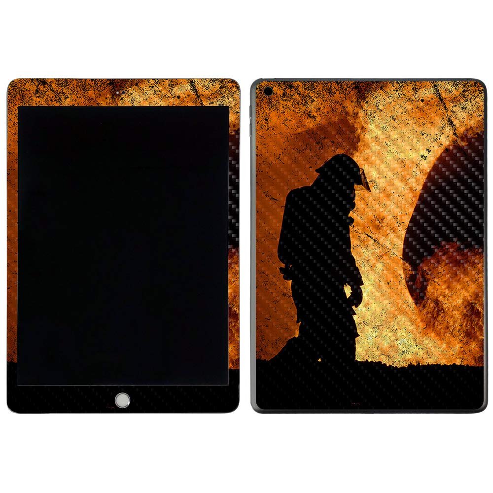 MightySkins Carbon Fiber Skin for Apple iPad 7th Gen. (10.2" 2019) - Fire Fighter | Protective, Durable Textured Carbon Fiber Finish | Easy to Apply, Remove, and Change Styles | Made in The USA