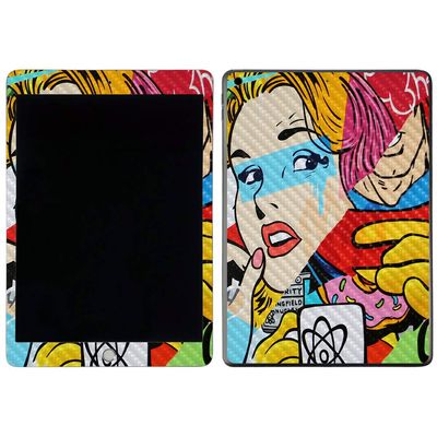 MightySkins Carbon Fiber Skin for Apple iPad 7th Gen. (10.2" 2019) - Cartoon Mania | Protective, Durable Textured Carbon Fiber Finish | Easy to Apply, Remove, and Change Styles | Made in The USA