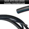 Kable Kontrol Flame Retardant Split Wire Loom Tubing 1-1/4 Inch 200 Ft Long - Black Self-Extinguishing Wire Conduit Cover for Cords - Corrugated Tubing and Protector  Durable Polypropylene view 4